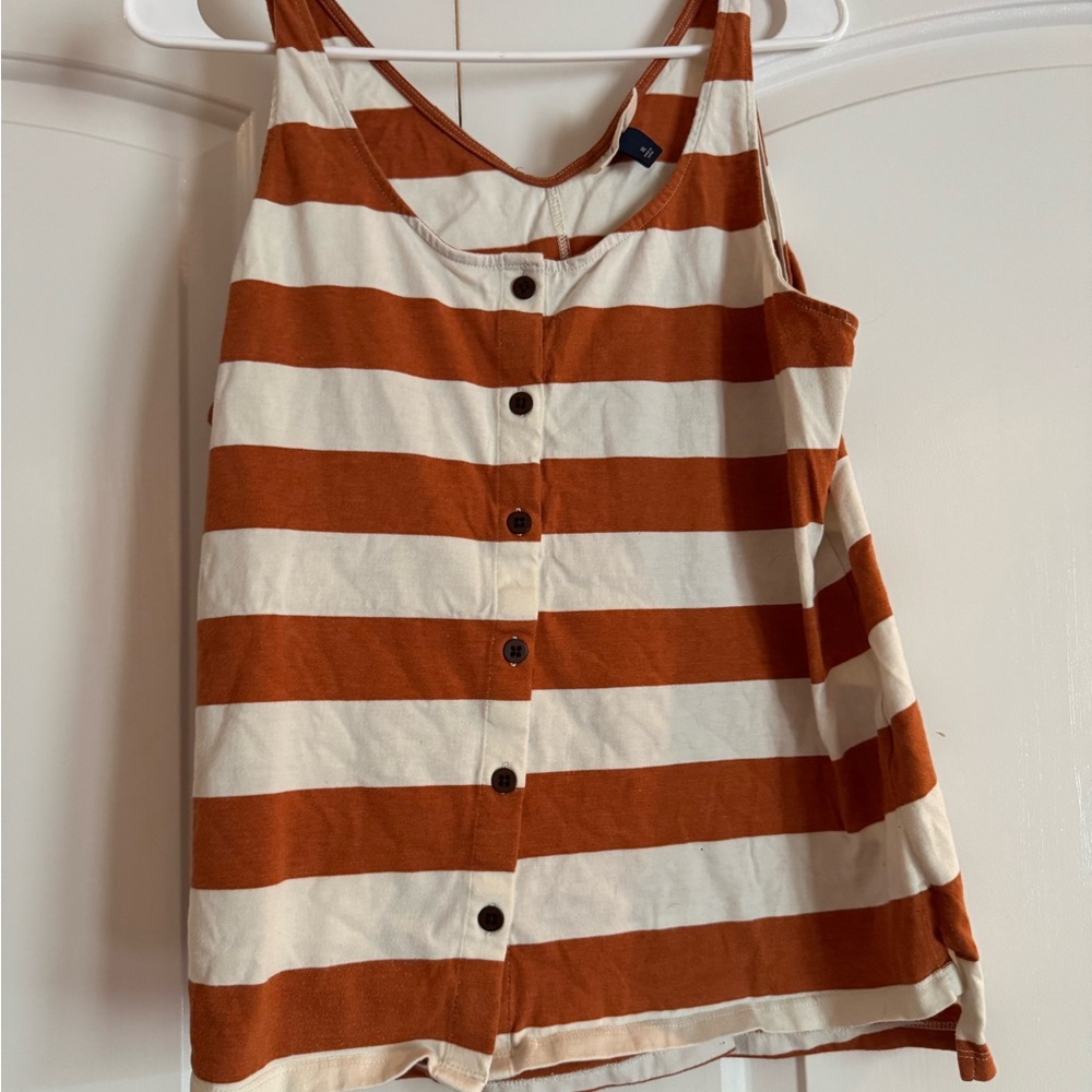 Universal Thread Orange and White Tank Top